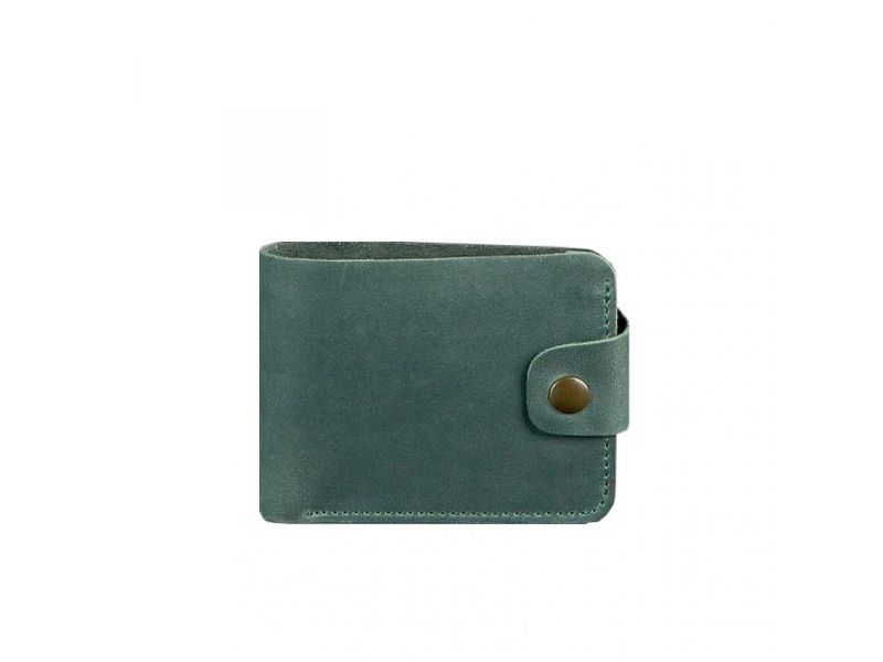 Кожаное портмоне 4.3 зеленое Crazy Horse, фото 6