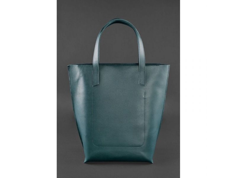 Кожаная женская сумка шоппер D.D. зеленая, фото 4