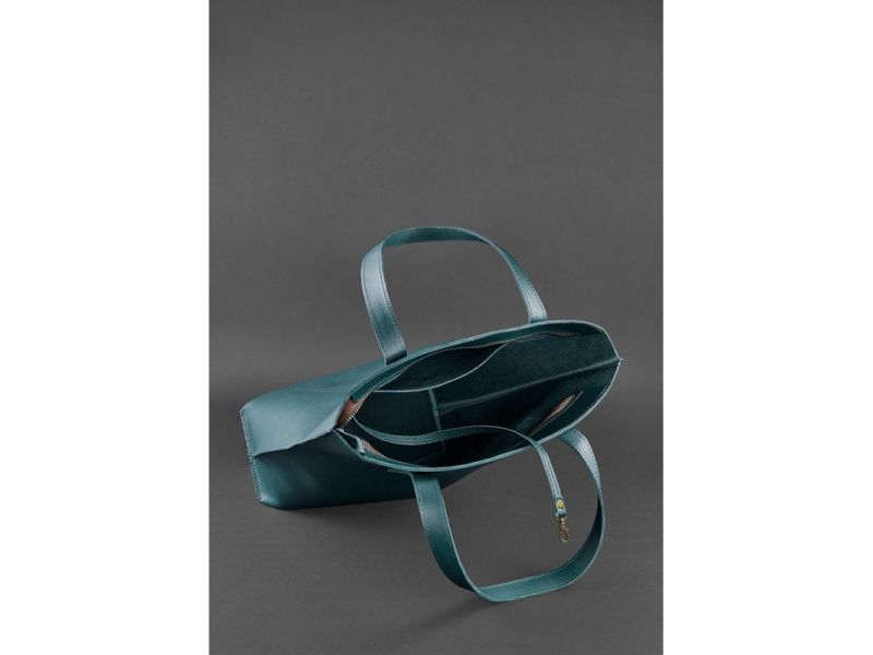 Кожаная женская сумка шоппер D.D. зеленая, фото 6