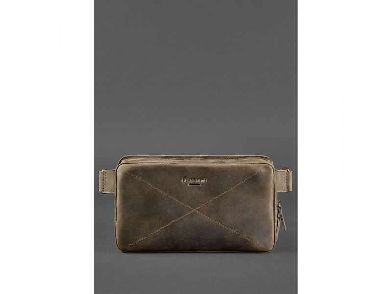 Кожаная поясная сумка Dropbag Maxi темно-коричневый Crazy Horse, фото 2