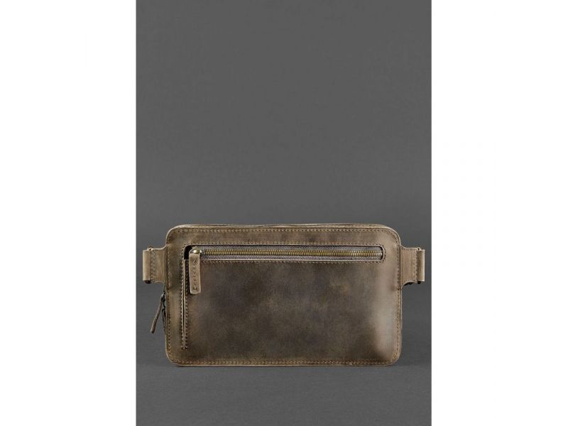 Кожаная поясная сумка Dropbag Maxi темно-коричневый Crazy Horse, фото 4