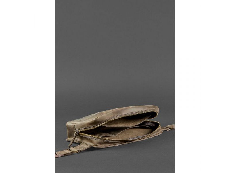 Кожаная поясная сумка Dropbag Maxi темно-коричневый Crazy Horse, фото 7