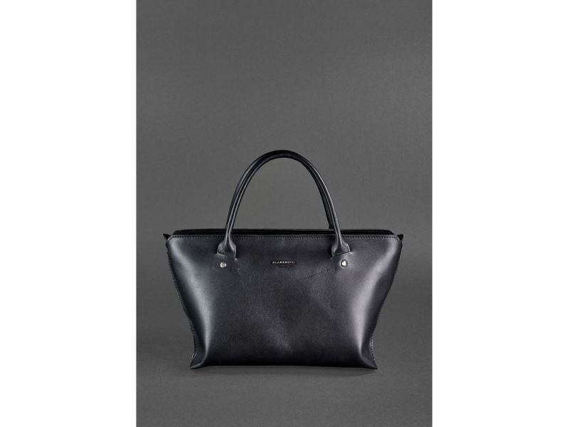 Женская кожаная сумка Midi черная, фото 2