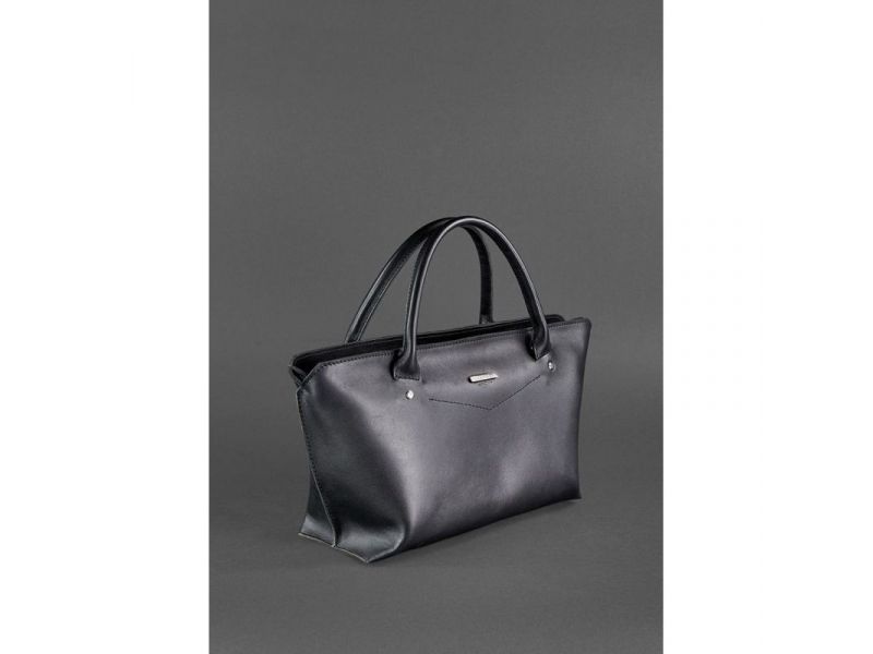 Женская кожаная сумка Midi черная, фото 3