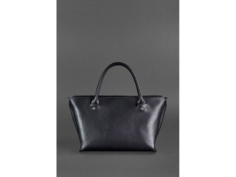 Женская кожаная сумка Midi черная, фото 4