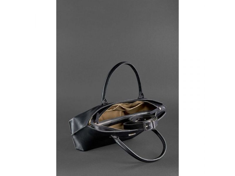 Женская кожаная сумка Midi черная, фото 7