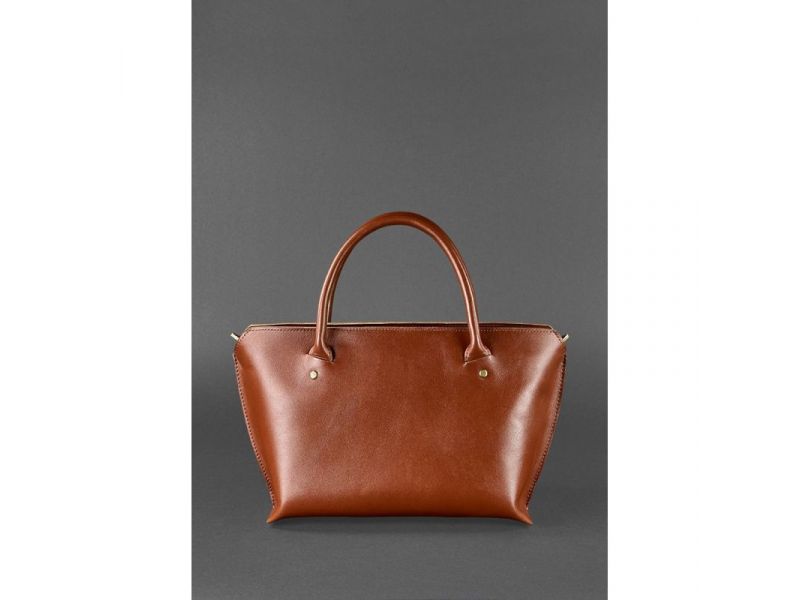 Женская кожаная сумка Midi светло-коричневая, фото 4