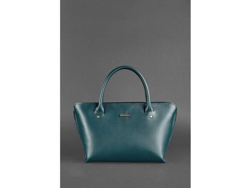 Женская кожаная сумка Midi зеленая, фото 2