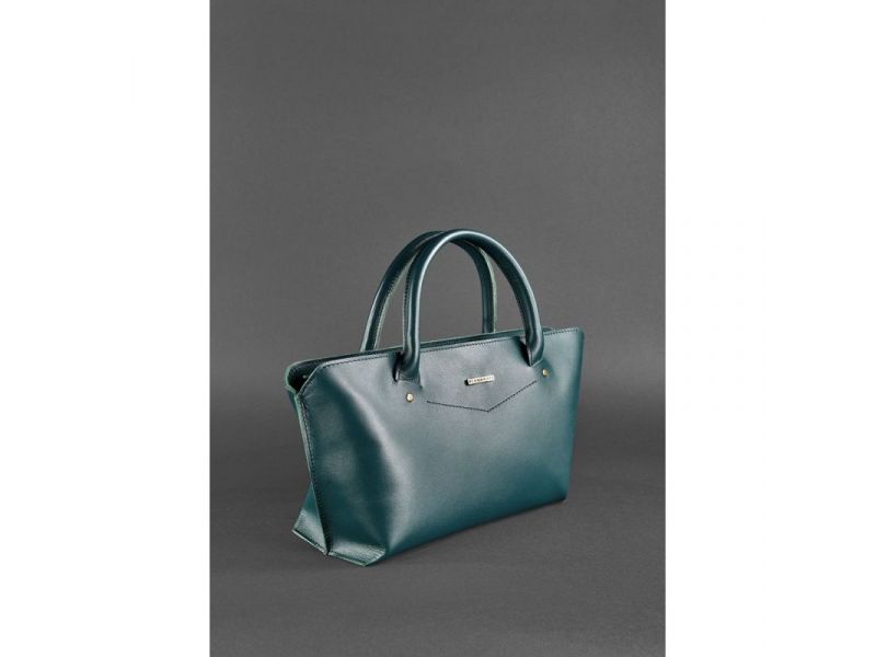 Женская кожаная сумка Midi зеленая, фото 3