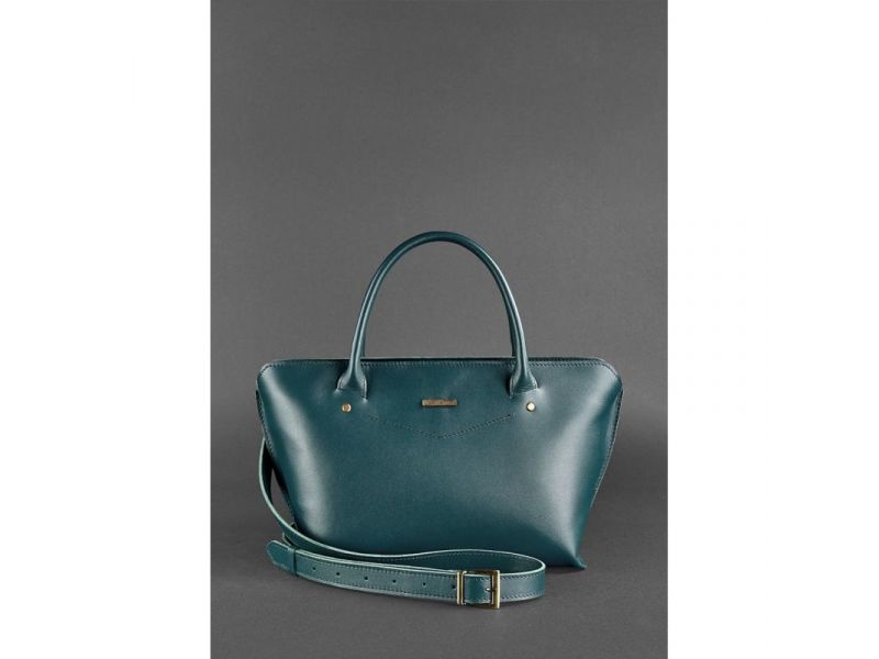 Женская кожаная сумка Midi зеленая, фото 4