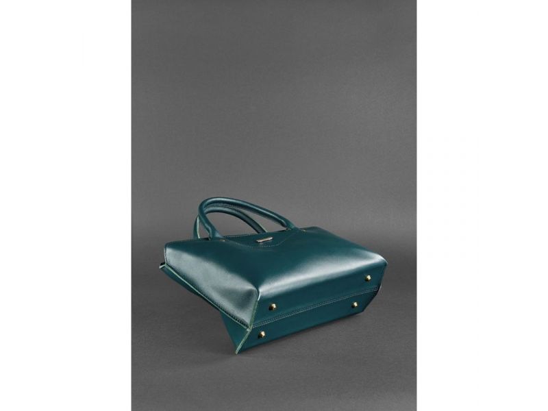 Женская кожаная сумка Midi зеленая, фото 5