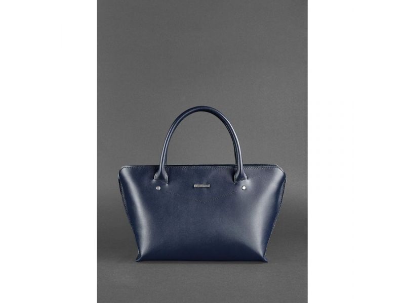 Женская кожаная сумка Midi темно-синяя, фото 2