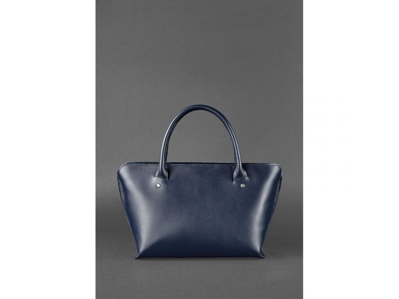 Женская кожаная сумка Midi темно-синяя, фото 7