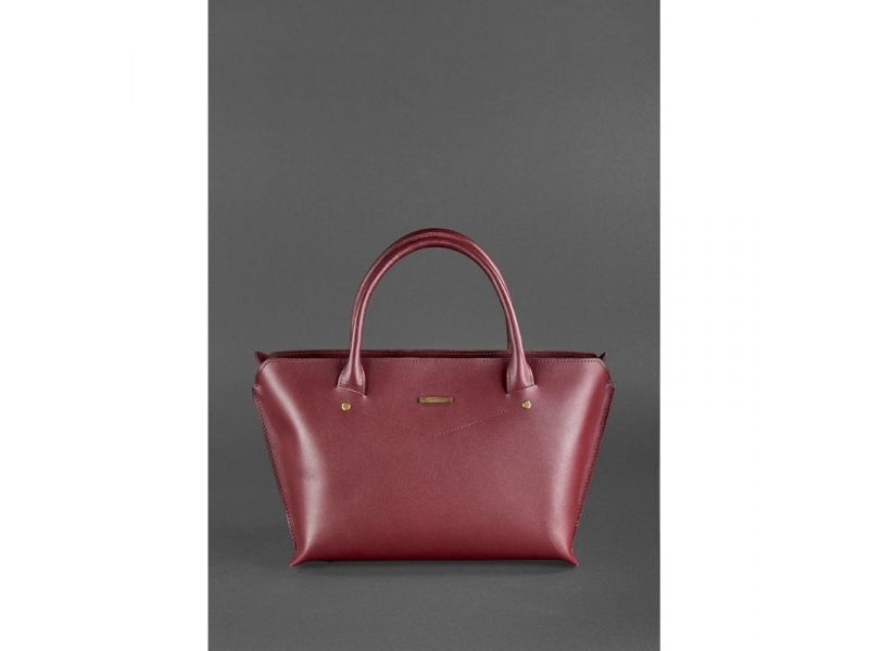 Женская кожаная сумка Midi бордовая, фото 2