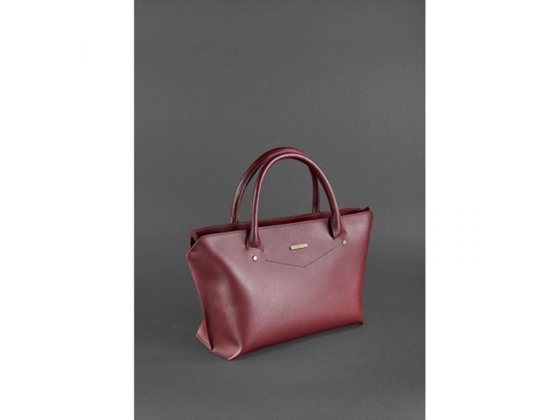 Женская кожаная сумка Midi бордовая, фото 3