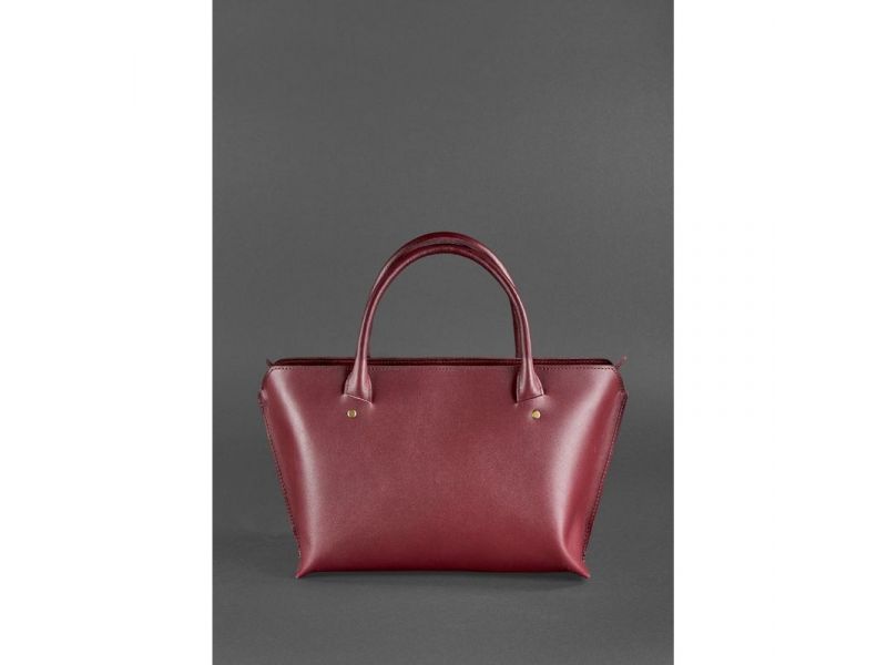 Женская кожаная сумка Midi бордовая, фото 4