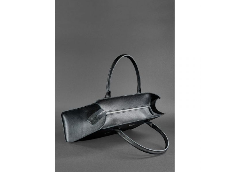 Кожаная женская сумка Шоппер черная Blackwood, фото 4