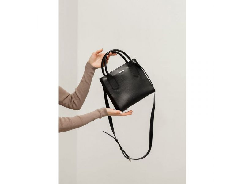 Кожаная женская сумка-кроссбоди черная Blackwood, фото 1