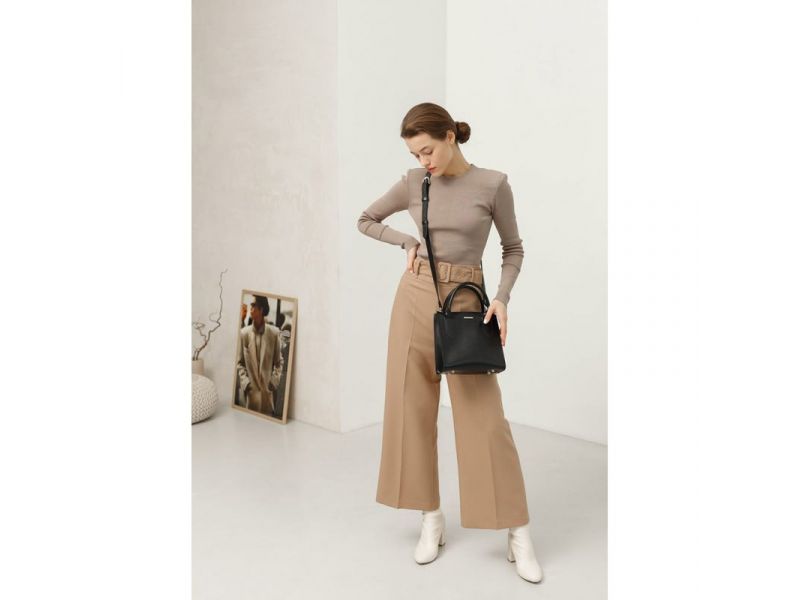 Кожаная женская сумка-кроссбоди черная Blackwood, фото 10