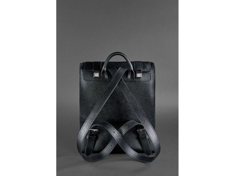 Женский кожаный черный рюкзак Blackwood, фото 4