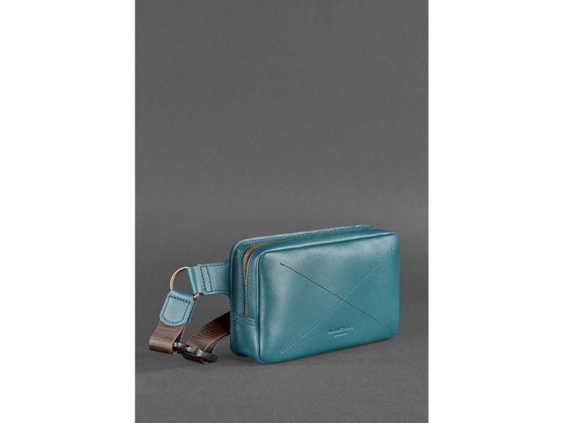 Кожаная поясная сумка Dropbag Mini зеленая, фото 3