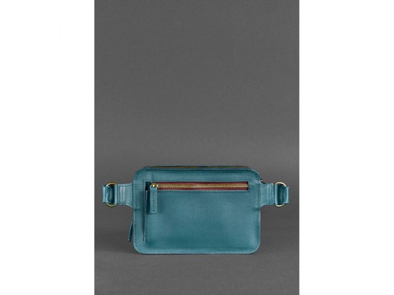 Кожаная поясная сумка Dropbag Mini зеленая, фото 4