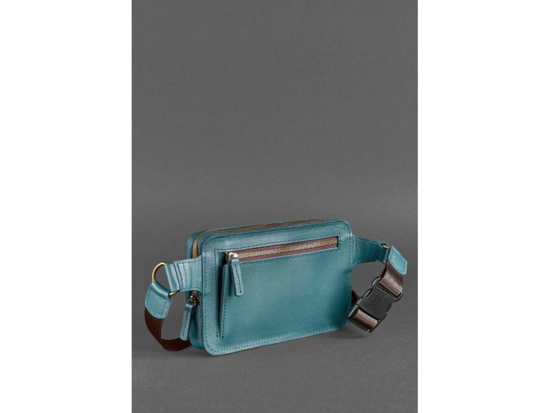 Кожаная поясная сумка Dropbag Mini зеленая, фото 6