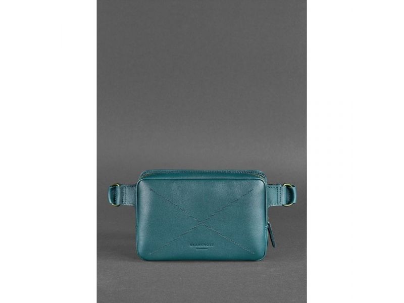 Кожаная поясная сумка Dropbag Mini зеленая, фото 2