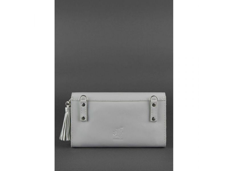 Кожаная женская сумка Элис серая, фото 4