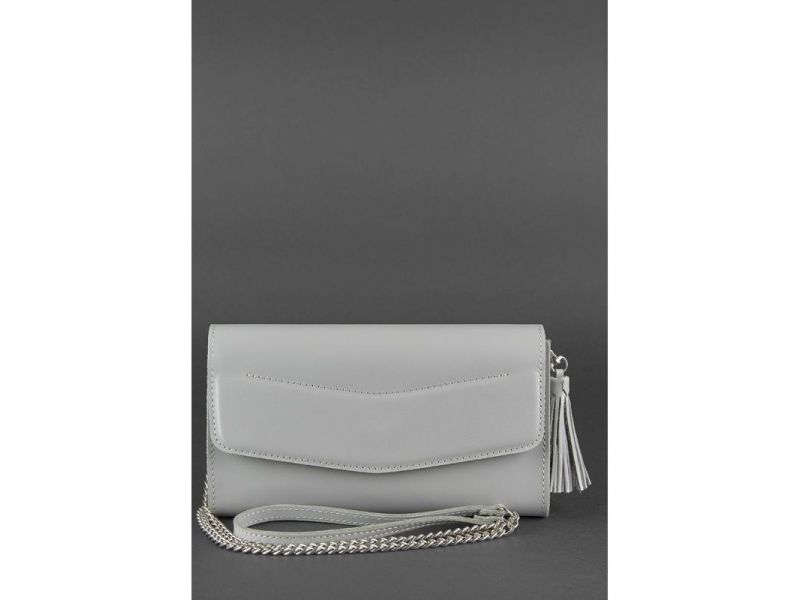 Кожаная женская сумка Элис серая, фото 3