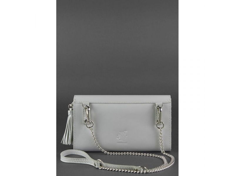 Кожаная женская сумка Элис серая, фото 5