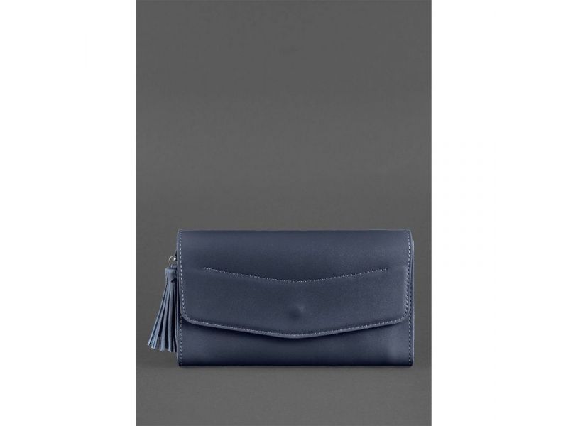 Кожаная женская сумка Элис темно-синяя, фото 2