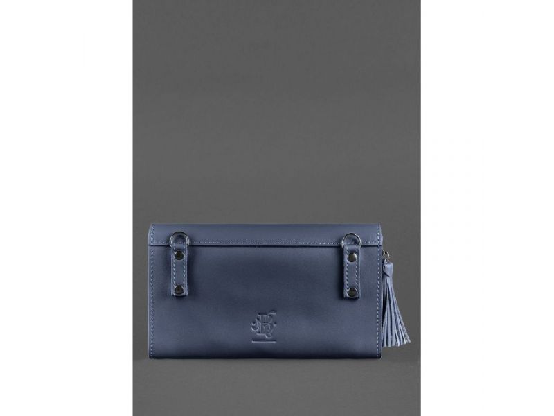 Кожаная женская сумка Элис темно-синяя, фото 4