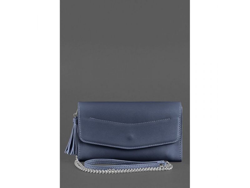 Кожаная женская сумка Элис темно-синяя, фото 3