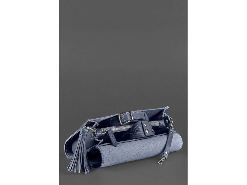 Кожаная женская сумка Элис темно-синяя, фото 7