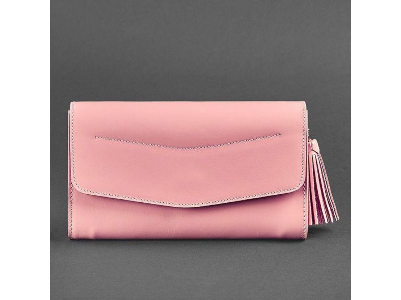 Кожаная женская сумка Элис розовая, фото 10