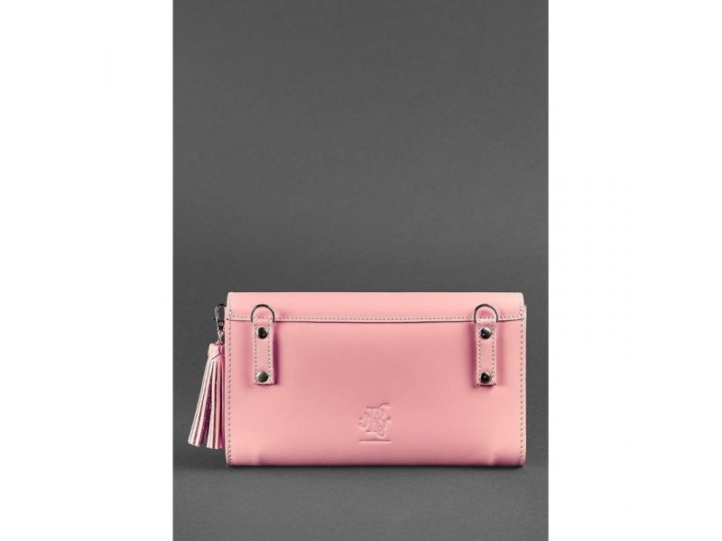 Кожаная женская сумка Элис розовая, фото 4