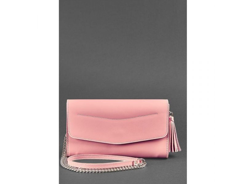 Кожаная женская сумка Элис розовая, фото 3