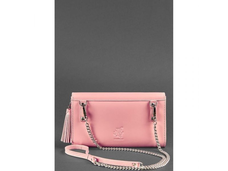 Кожаная женская сумка Элис розовая, фото 5