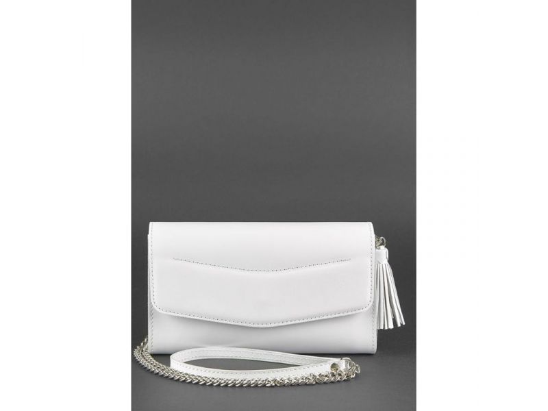 Белая кожаная женская сумка Элис, фото 3