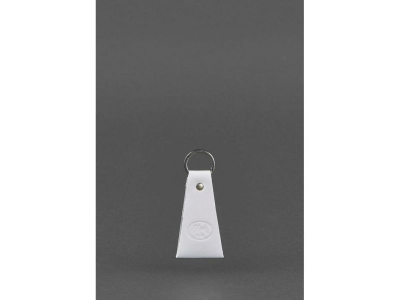 Кожаный белый брелок-петля, фото 2