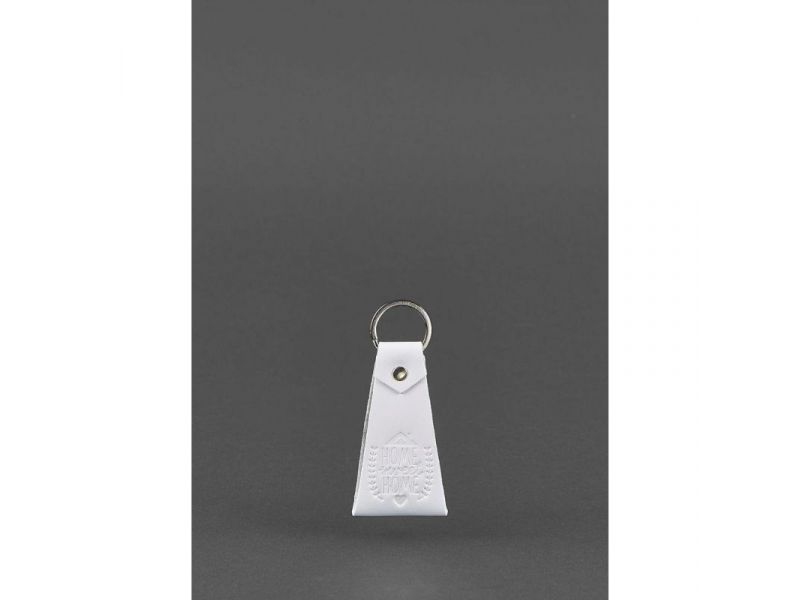 Кожаный белый брелок-петля, фото 1