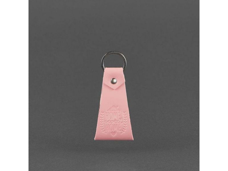 Кожаный розовый брелок-петля, фото 3