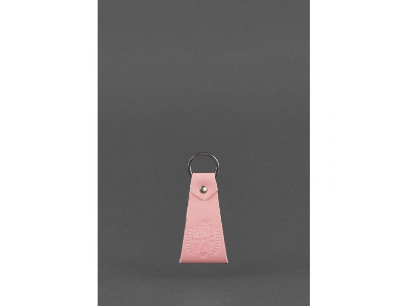 Кожаный розовый брелок-петля, фото 1