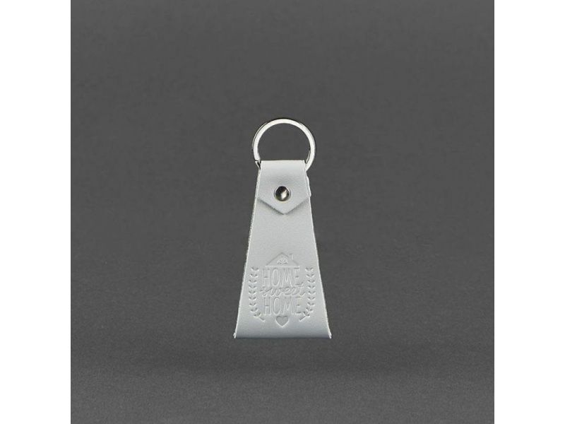 Кожаный серый брелок-петля, фото 3