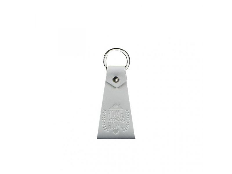 Кожаный серый брелок-петля, фото 4