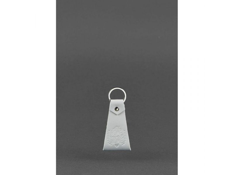 Кожаный серый брелок-петля, фото 1