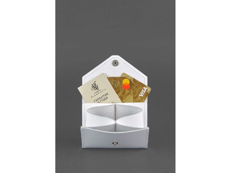 Женский кожаный кард-кейс 3.0 (Гармошка) Белый с мандалой, фото 2