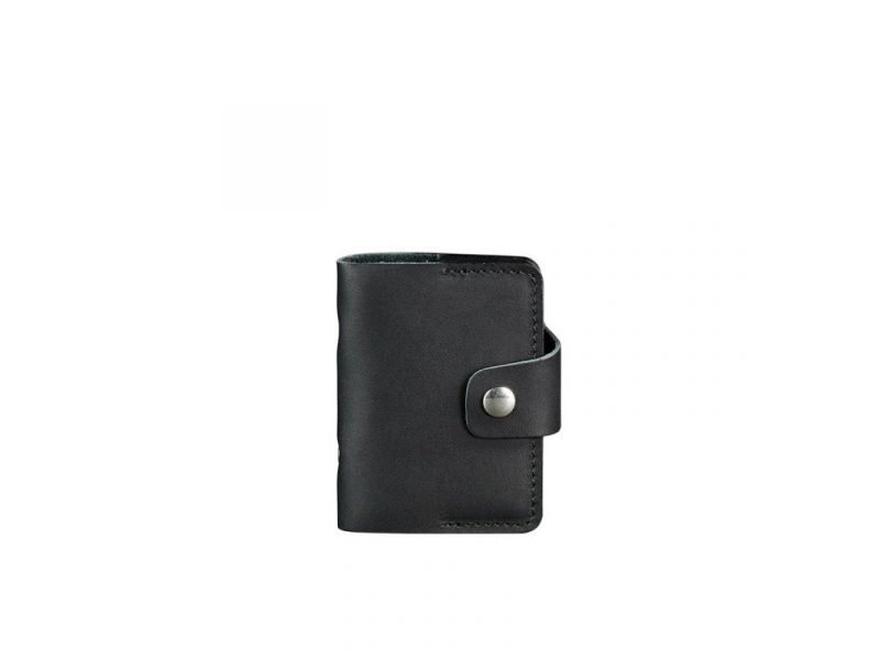 Кожаный кард-кейс 7.1 (Книжечка) черный, фото 6