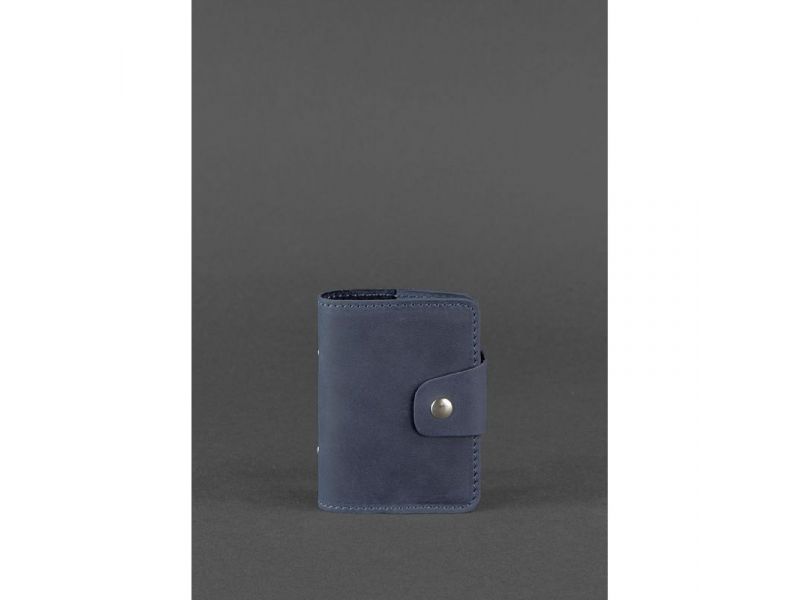 Кожаный кард-кейс 7.1 (Книжечка) синий, фото 1